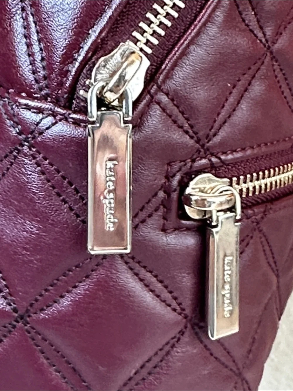 kate spade Quilted Wine Leather Mini Backpack